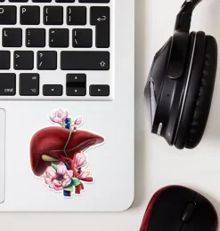 Sticker d'anatomie du foie - Floral-Codex Anatomicus Clearance