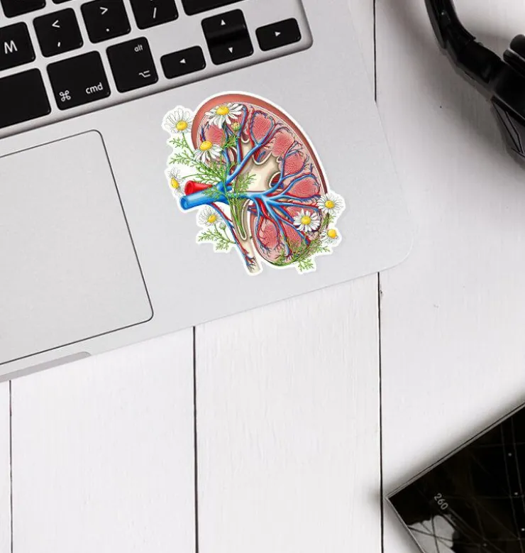 Sticker d'anatomie du rein II - Floral-Codex Anatomicus Outlet