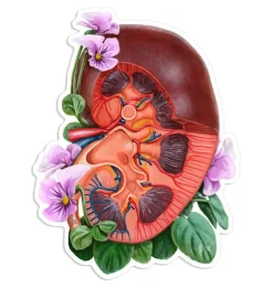 Sticker d'anatomie du rein - Floral-Codex Anatomicus Best