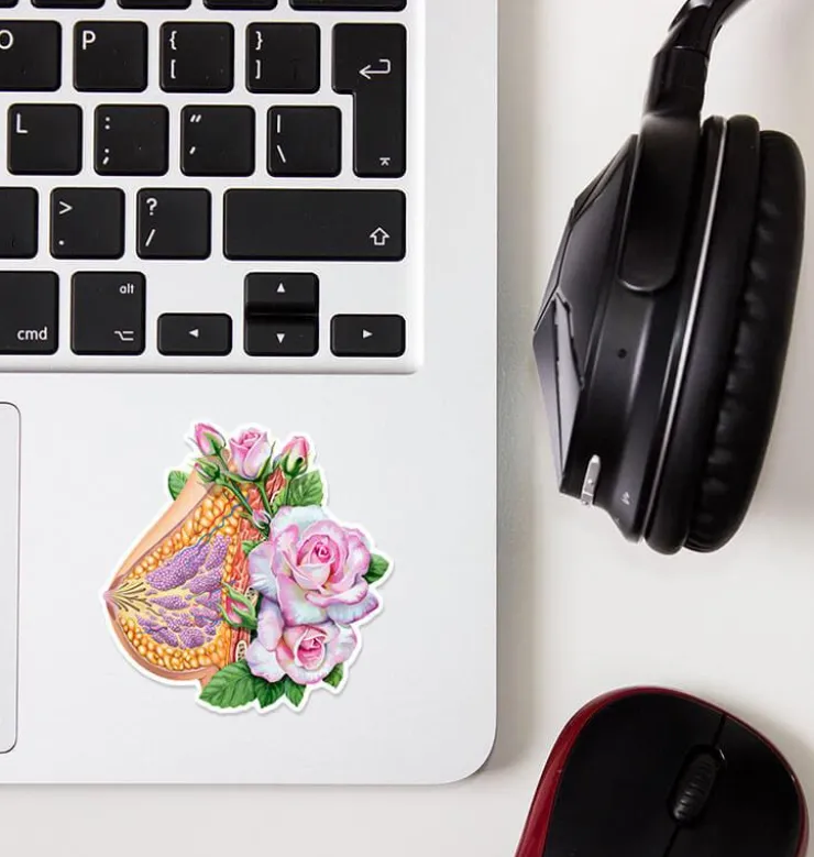 Sticker d'anatomie mammaire - Floral-Codex Anatomicus Clearance