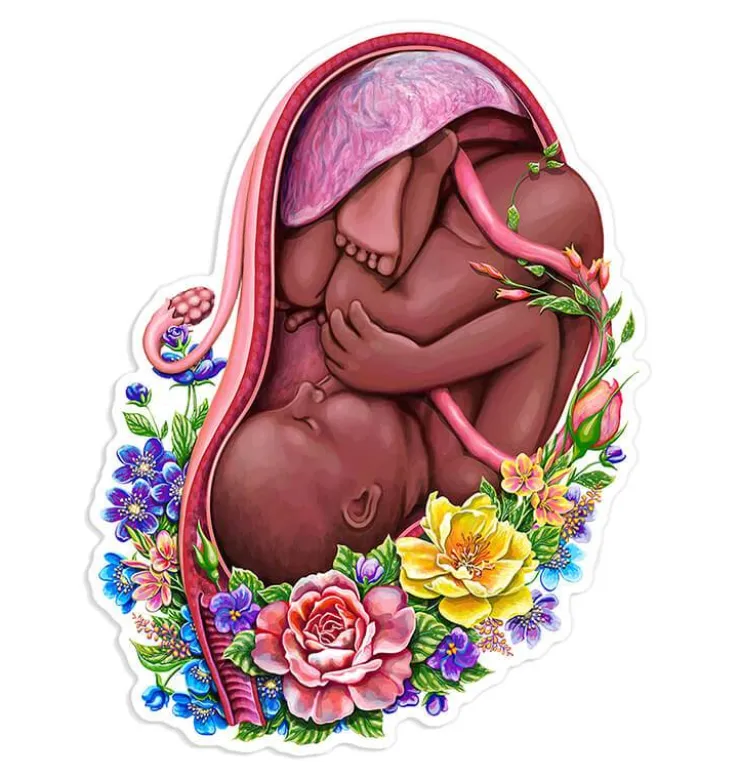 Sticker d'anatomie utérine - Floral-Codex Anatomicus Clearance