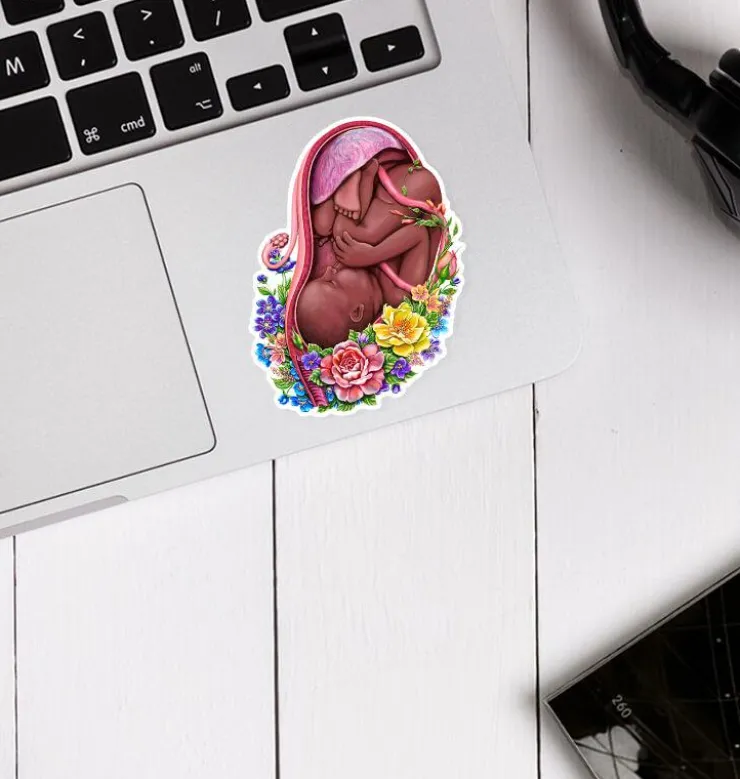 Sticker d'anatomie utérine - Floral-Codex Anatomicus Clearance