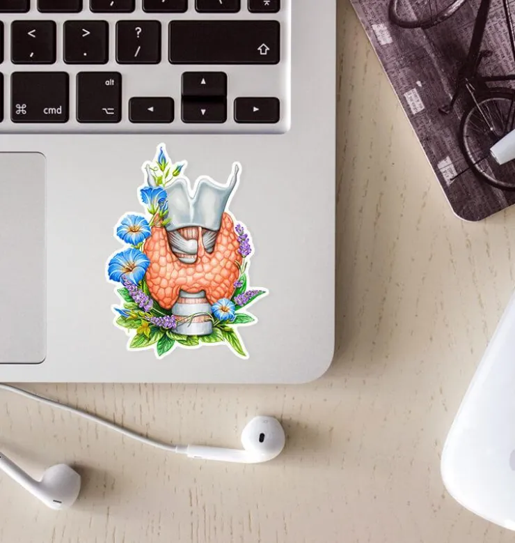 Sticker larynx, aorte, d'anatomie thyroïdienne - Floral-Codex Anatomicus Online