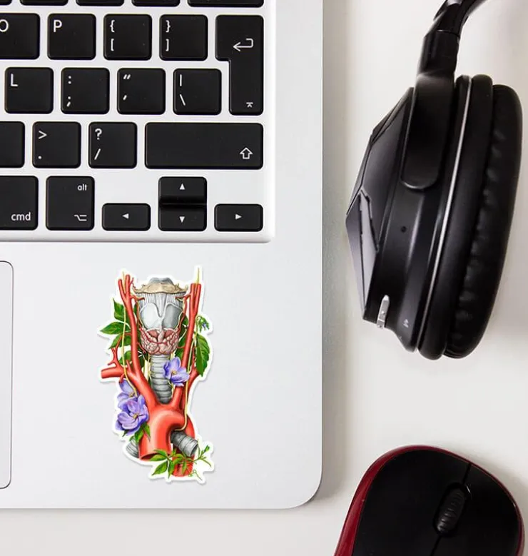 Sticker larynx, aorte, d'anatomie thyroïdienne - Floral-Codex Anatomicus Hot