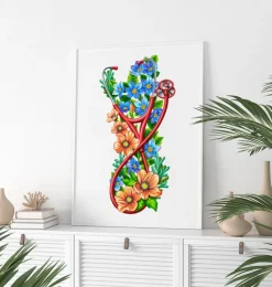 Stéthoscope avec Fleurs - Blanc-Codex Anatomicus Online