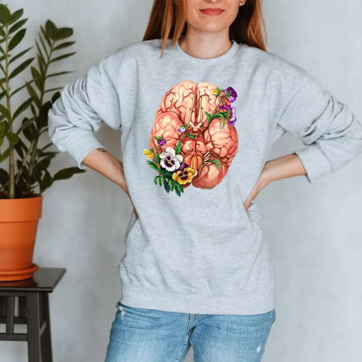Sweat Unisex Cerveau - Floral-Codex Anatomicus Best