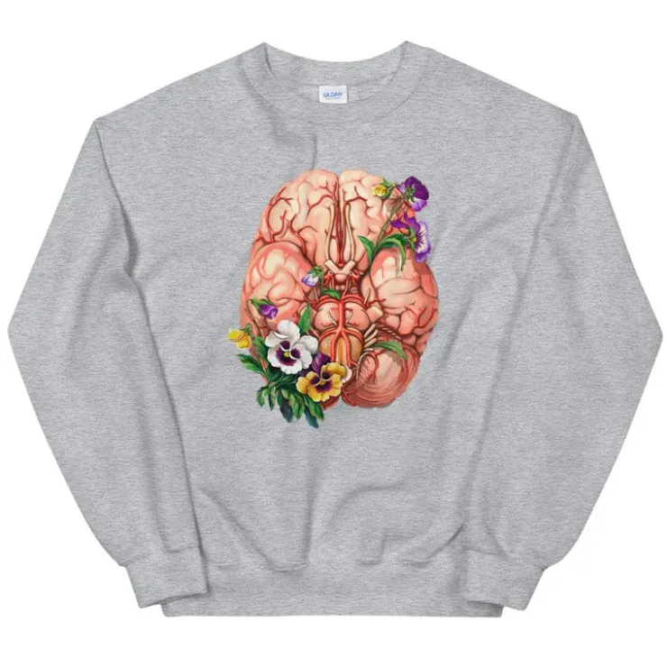 Sweat Unisex Cerveau - Floral-Codex Anatomicus Best
