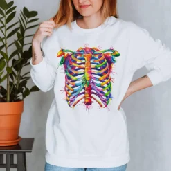 Sweat Unisexe Cage Thoracique - Aquarelle-Codex Anatomicus New