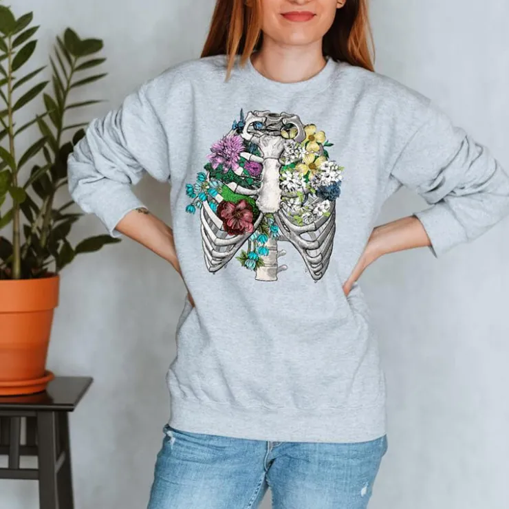 Sweat Unisexe Cage Thoracique - Floral-Codex Anatomicus Sale