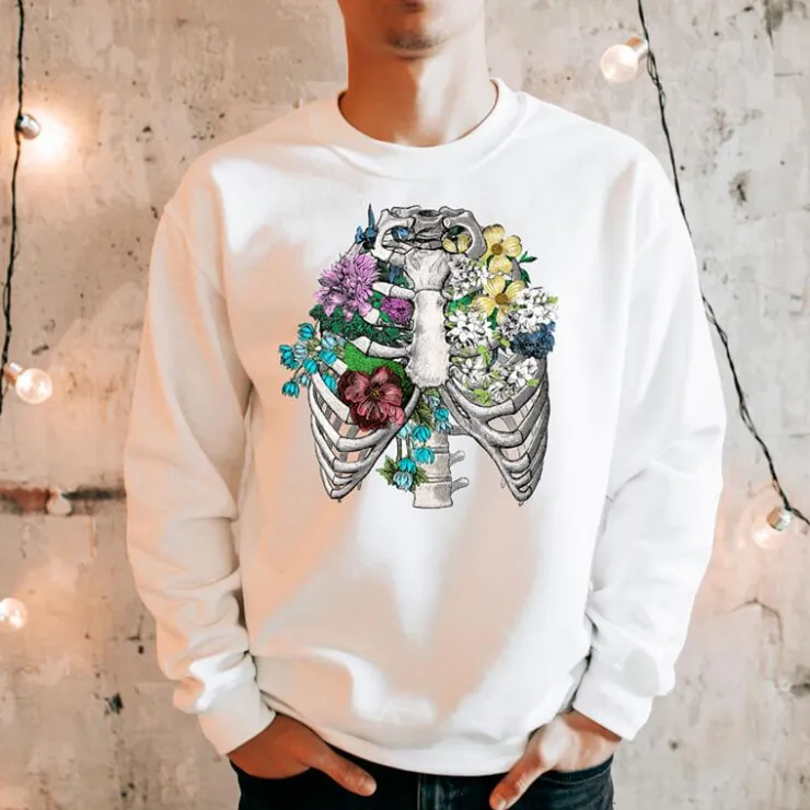 Sweat Unisexe Cage Thoracique - Floral-Codex Anatomicus Sale