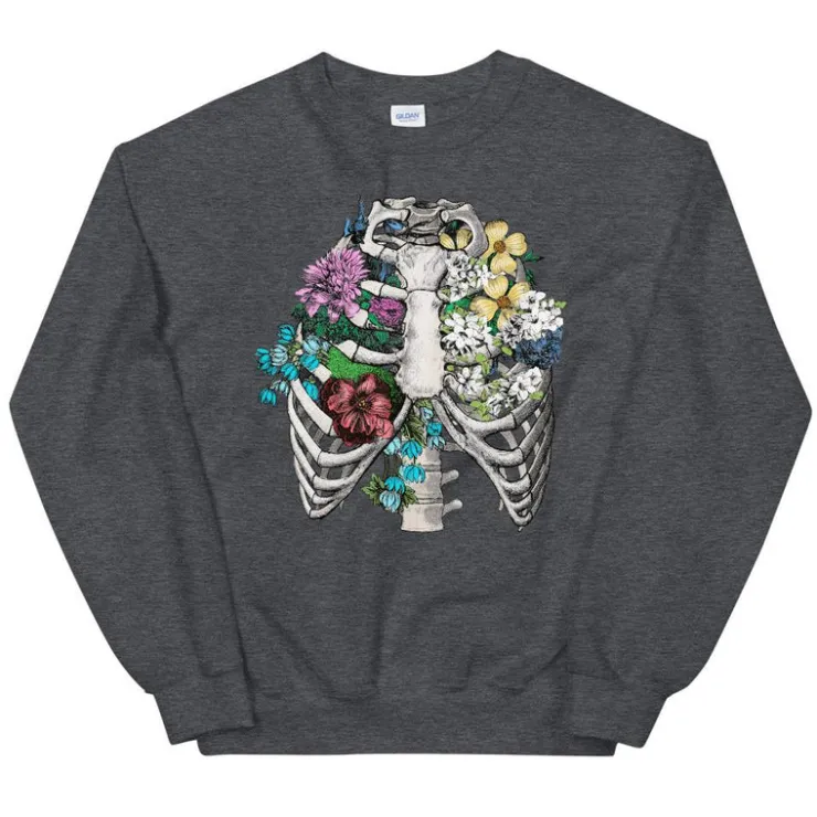 Sweat Unisexe Cage Thoracique - Floral-Codex Anatomicus Sale