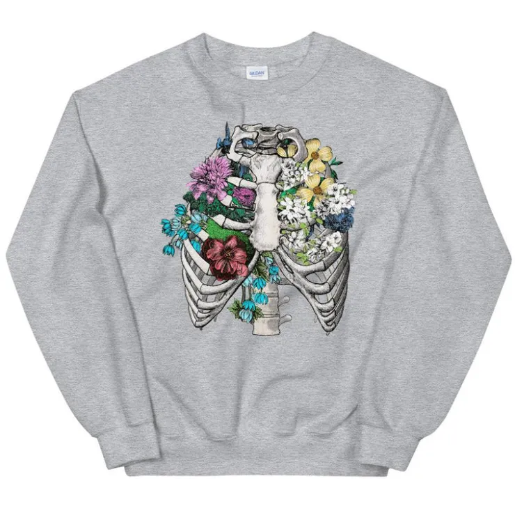 Sweat Unisexe Cage Thoracique - Floral-Codex Anatomicus Sale