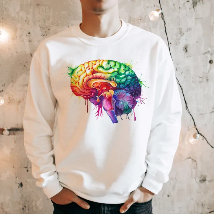 Sweat Unisexe Cerveau - Aquarelle-Codex Anatomicus Outlet