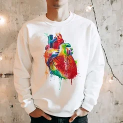 Sweat Unisexe Coeur - Aquarelle-Codex Anatomicus Hot