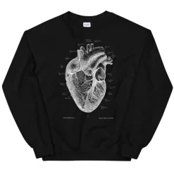 Sweat Unisexe Coeur I - Chalkboard-Codex Anatomicus Clearance