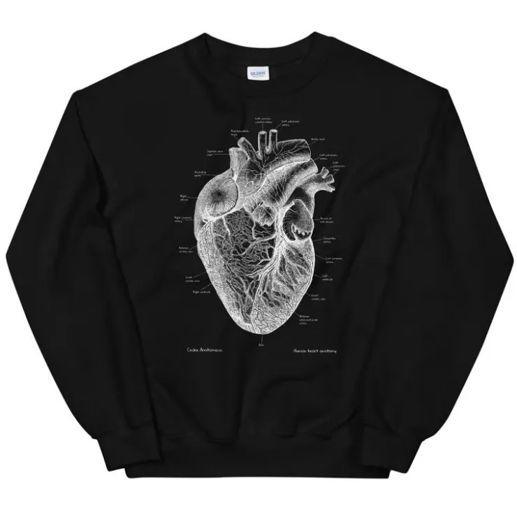 Sweat Unisexe Coeur I - Chalkboard-Codex Anatomicus Clearance