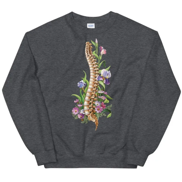 Sweat Unisexe Colonne Vertébrale - Floral-Codex Anatomicus Clearance