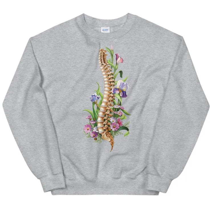 Sweat Unisexe Colonne Vertébrale - Floral-Codex Anatomicus Clearance