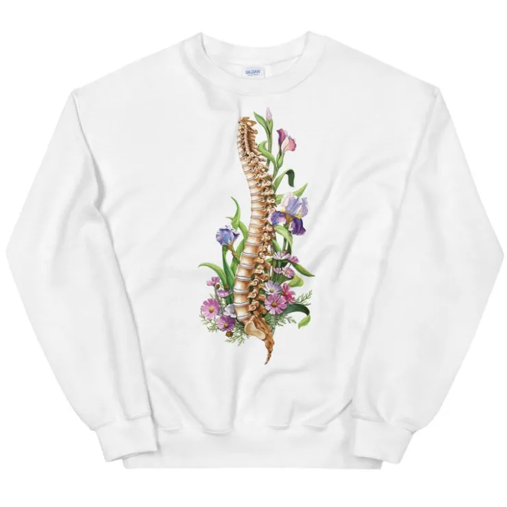 Sweat Unisexe Colonne Vertébrale - Floral-Codex Anatomicus Clearance