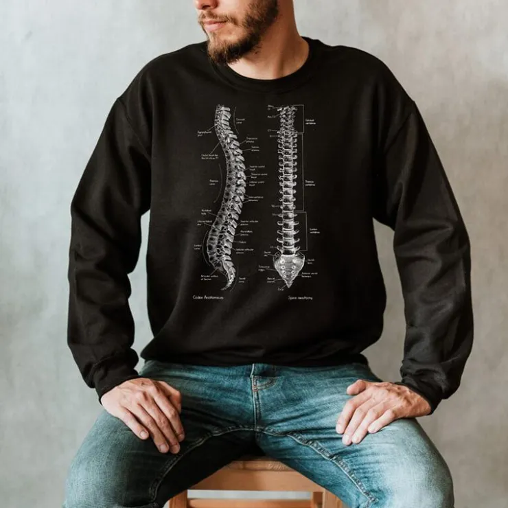 Sweat Unisexe Colonne Vertébrale - Chalkboard-Codex Anatomicus