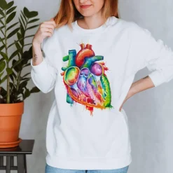 Sweat Unisexe Cœur - Aquarelle-Codex Anatomicus Sale