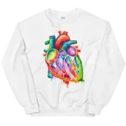 Sweat Unisexe Cœur - Aquarelle-Codex Anatomicus Sale