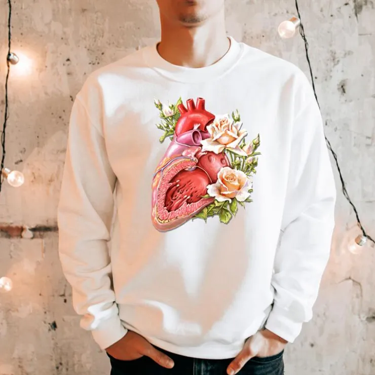 Sweat Unisexe Cœur II - Floral-Codex Anatomicus Outlet