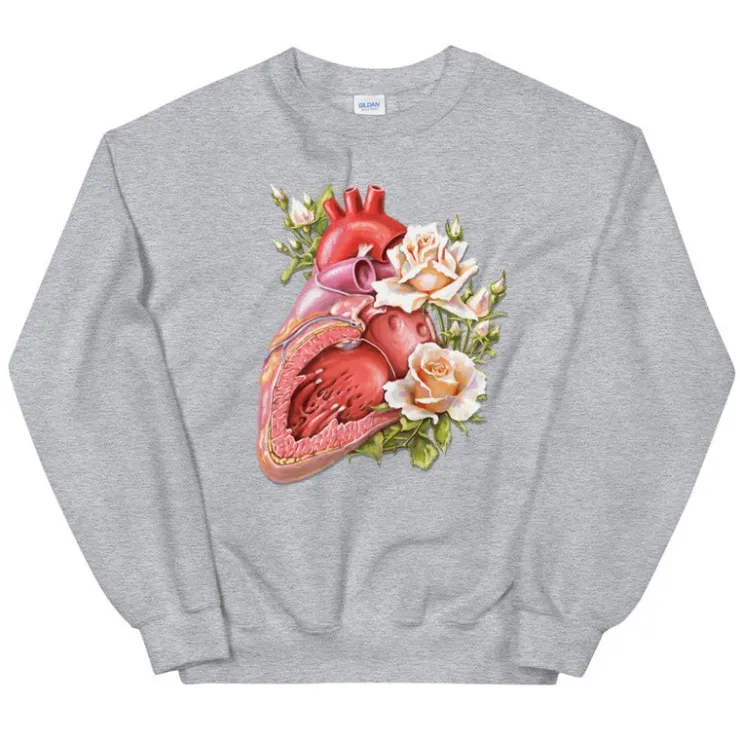 Sweat Unisexe Cœur II - Floral-Codex Anatomicus Outlet