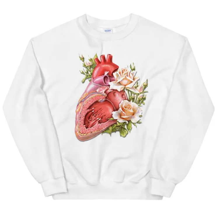 Sweat Unisexe Cœur II - Floral-Codex Anatomicus Outlet