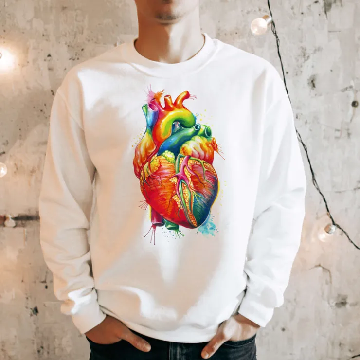 Sweat Unisexe du Cœur - Aquarelle-Codex Anatomicus Clearance
