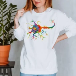 Sweat Unisexe Neurones - Aquarelle-Codex Anatomicus Hot