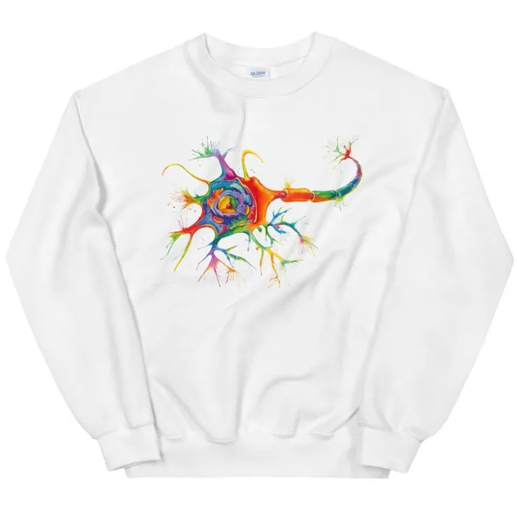 Sweat Unisexe Neurones - Aquarelle-Codex Anatomicus Hot