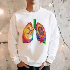 Sweat Unisexe Poumons - Aquarelle-Codex Anatomicus New