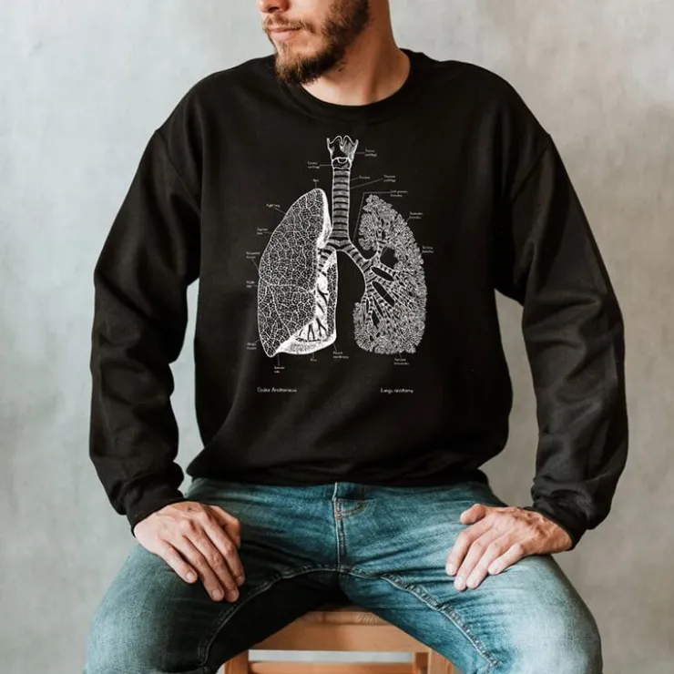 Sweat Unisexe Poumons - Chalkboard-Codex Anatomicus Discount