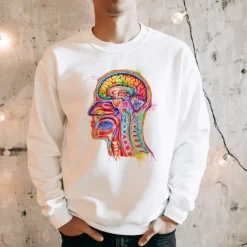 Sweat Unisexe Section de Tête - Aquarelle-Codex Anatomicus Hot