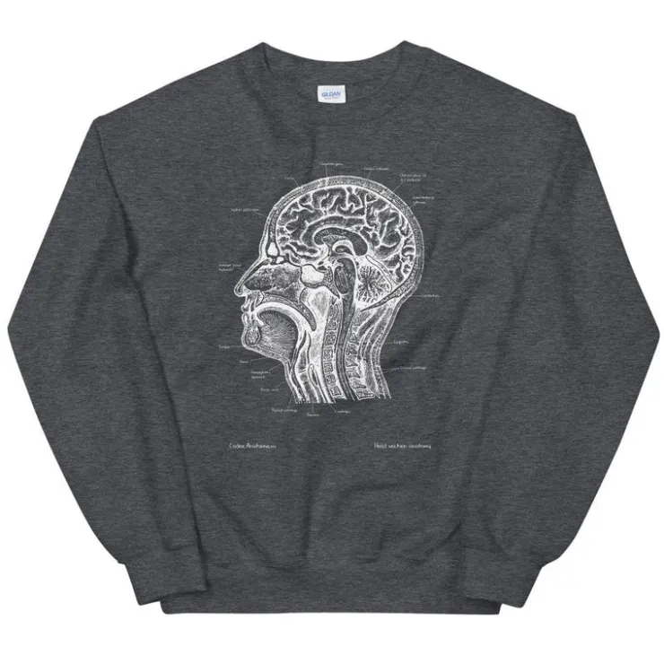 Sweat Unisexe Section de Tête - Chalkboard-Codex Anatomicus New