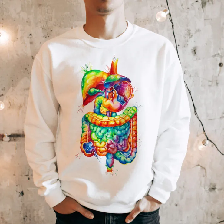 Sweat Unisexe Système Digestif - Aquarelle-Codex Anatomicus Online