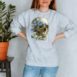 Sweat Unisexe Tête de Mort - Floral-Codex Anatomicus New