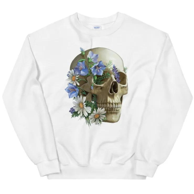 Sweat Unisexe Tête de Mort - Floral-Codex Anatomicus New