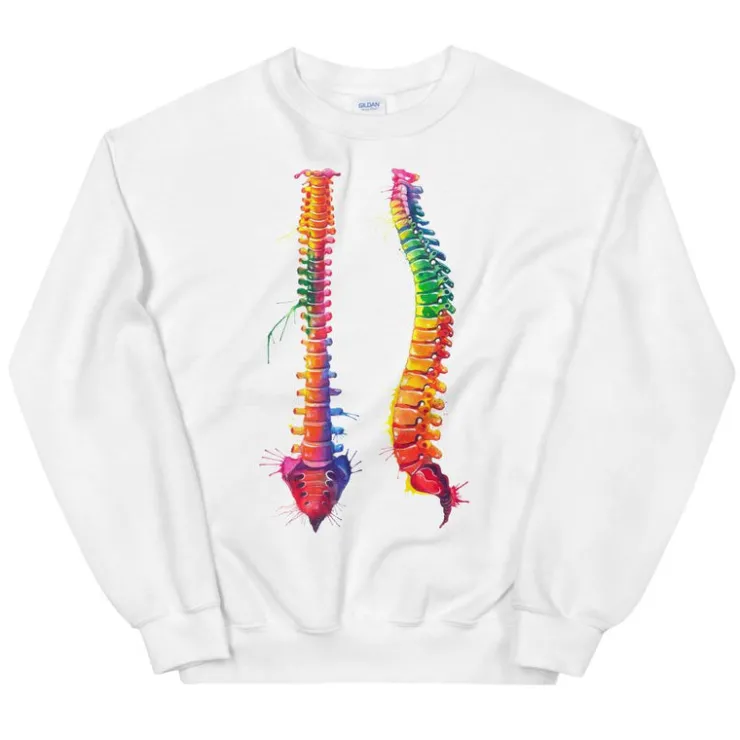 Sweat Unisexe Vertébrale - Aquarelle-Codex Anatomicus Sale