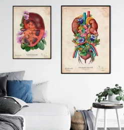 Système urinaire - Floral - Vintage-Codex Anatomicus Online