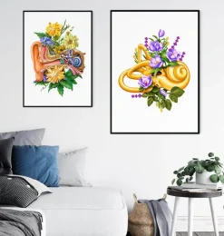 Système vestibulaire - Floral - Blanc-Codex Anatomicus New