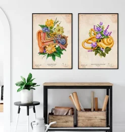Système vestibulaire - Floral - Vintage-Codex Anatomicus Discount