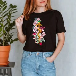 T-shirt Unisex Bâton d'Asclépios - Floral-Codex Anatomicus Online