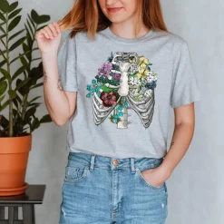 T-shirt Unisexe Cage Thoracique - Floral-Codex Anatomicus Discount