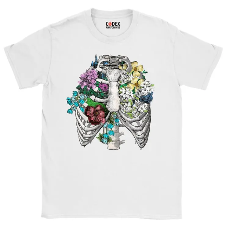 T-shirt Unisexe Cage Thoracique - Floral-Codex Anatomicus Discount