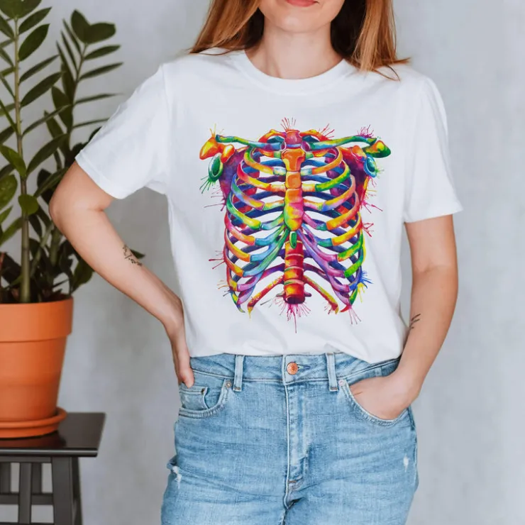 T-shirt Unisexe Cage Thoracique - Aquarelle-Codex Anatomicus Best