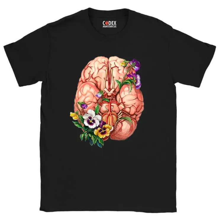 T-shirt Unisexe Cerveau - Floral-Codex Anatomicus Clearance