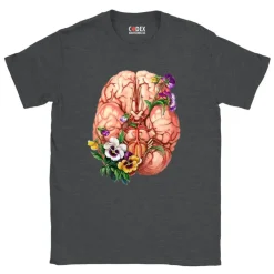 T-shirt Unisexe Cerveau - Floral-Codex Anatomicus Clearance