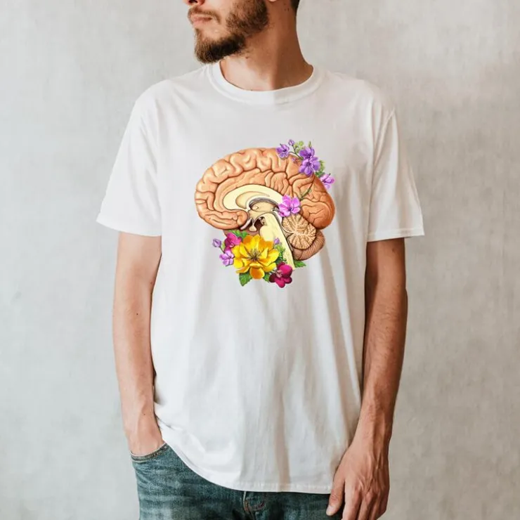 T-shirt Unisexe Cerveau II - Floral-Codex Anatomicus New